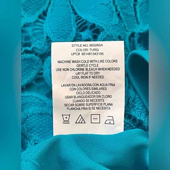 NWT Tiana B Teal Blue Daisy Floral Lace Cap Sleeve Sheath Dress Mini Size Small - Picture 12 of 13